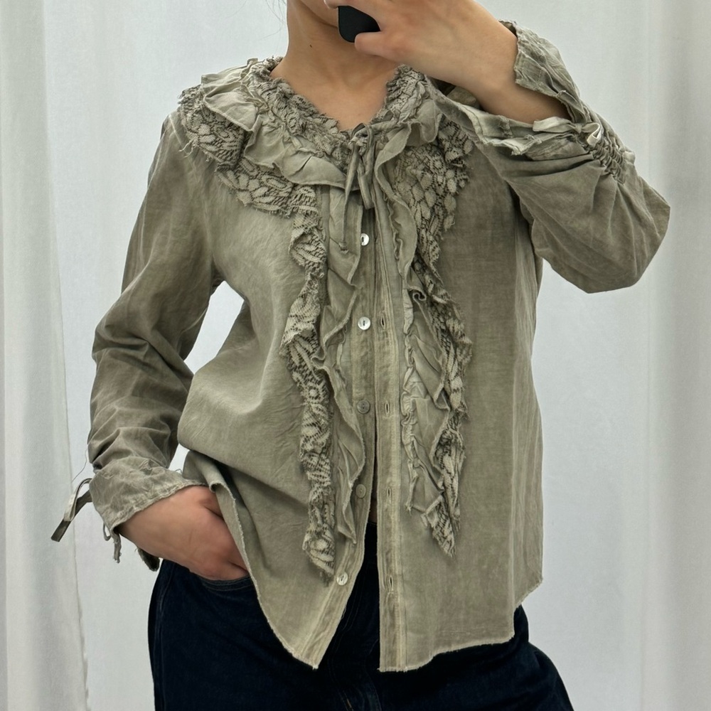 Y2K cottagecore peasant blouse